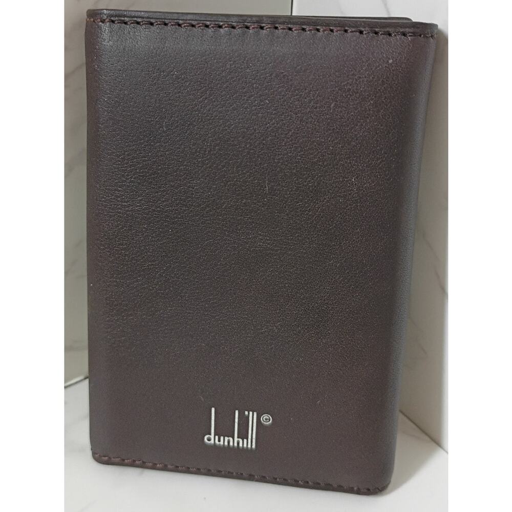 DUNHILL Rare Dark Brown Smooth Leather Key Holder w/ COA